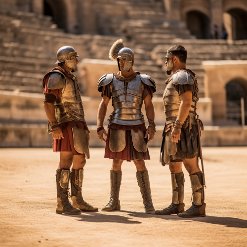 Ancient Roman Gladiators in Colosseum