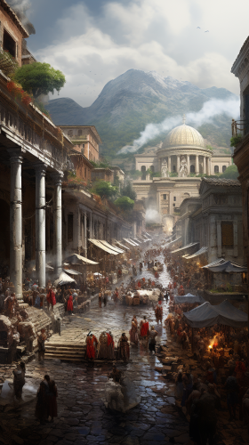 Ancient Rome cityscape in cinematic view Ancient Rome cityscape in cinematic view