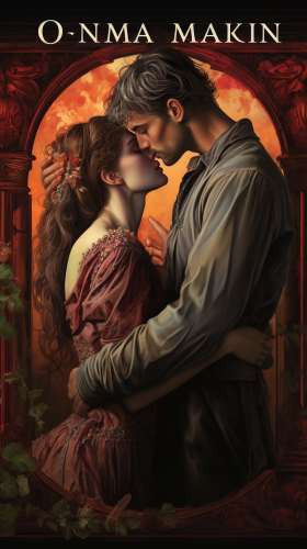 Passionate kiss in ancient Rome