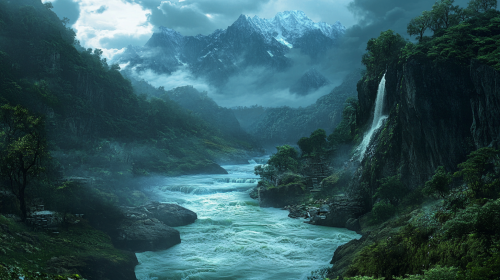 Beautifully colored river in India