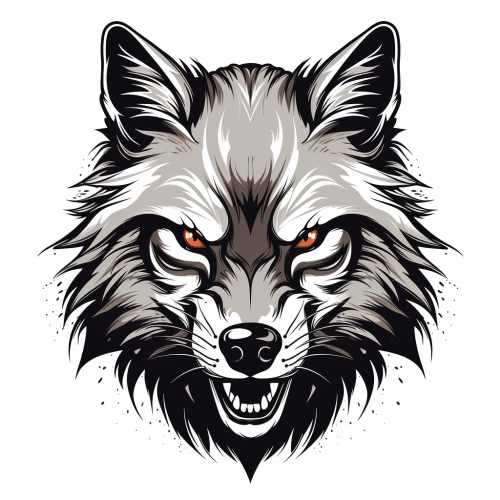 Angry coyote's face vector illustration logo