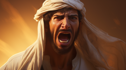 Angry Arab with Desert Light