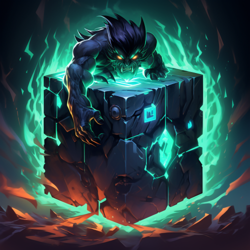 Angry Matrix Cube in League of Legends Artstyle