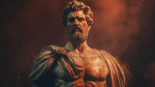 Statue of Marcus Aurelius looking angry  ?