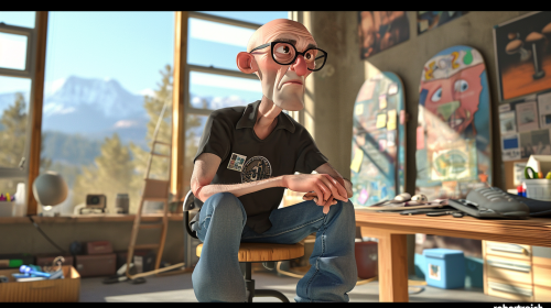 animated character wearing jeans and black tshirt