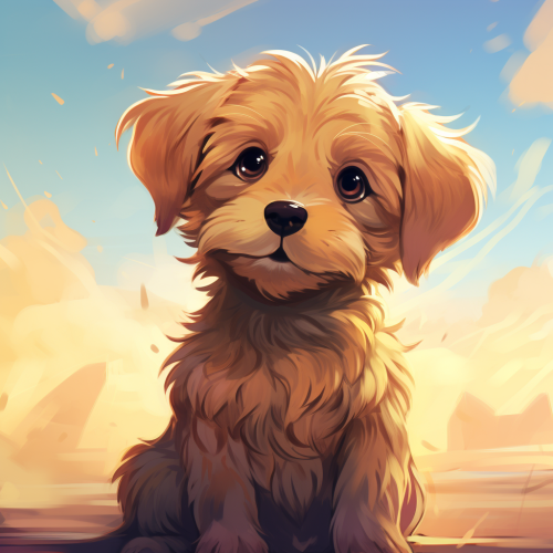 Adorable anime puppy illustration