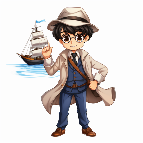 Anime Detective Conan holding boat anchor Anime Detective Conan holding boat anchor