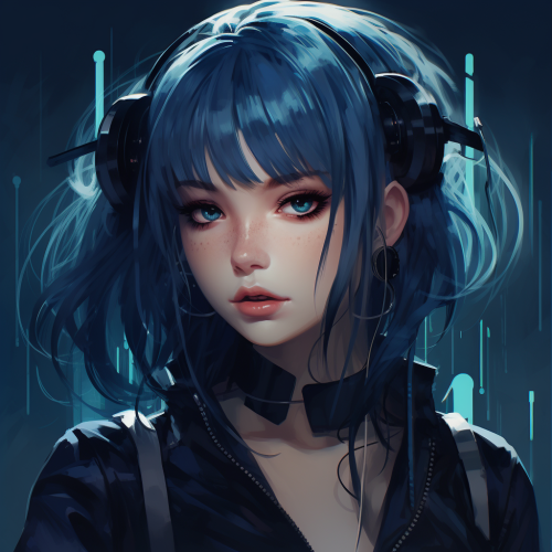 Anime girl in cyberpunk style