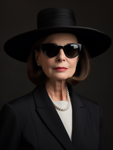 Portrait of a Woman in Sunglasses and Hat