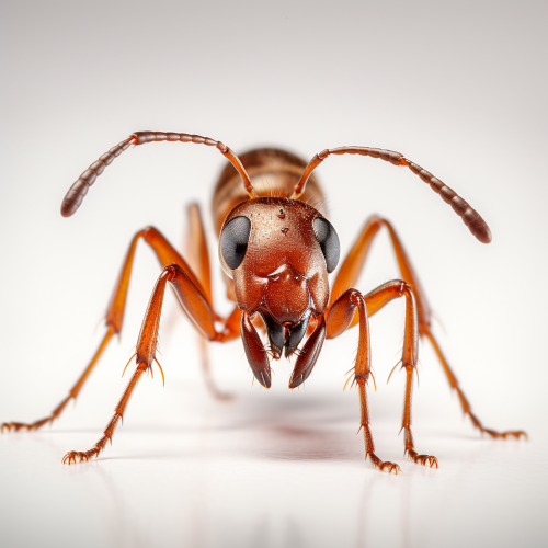 Ant on Grey Background