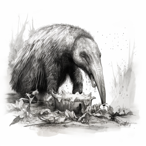 Illustration of anteater eating spicy ants