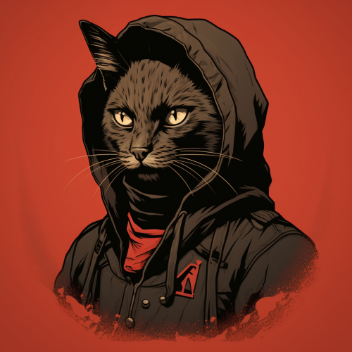 A powerful Antifa cat