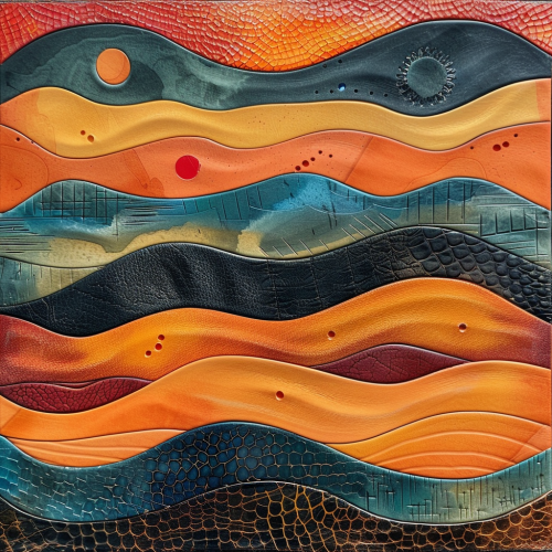 contemporary Arabic African leather art