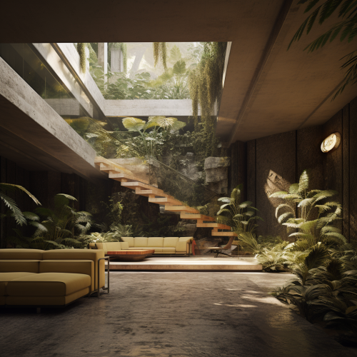 Jungle-inspired architecture interior designed by Carlo Scarpa