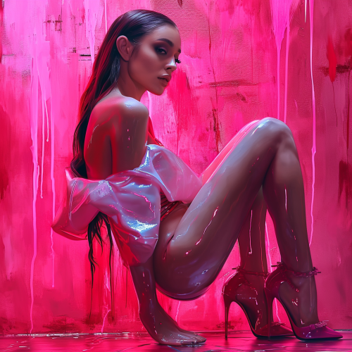 Ariana Grande high heels in hyper realistic photography