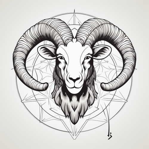 Effortless line drawing of Aries sign attributes