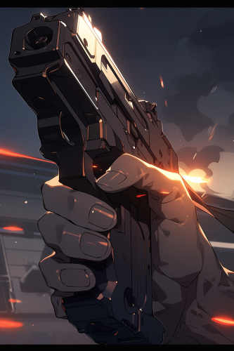 Arm firing powerful handgun