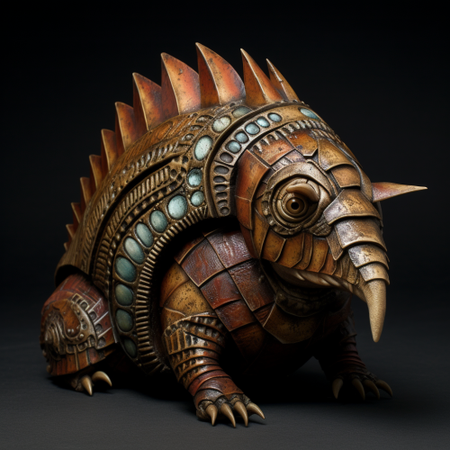 Cute armadillo exploring its habitat