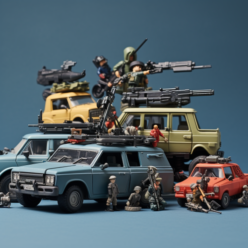 Toy cars with weapons for action-packed fun