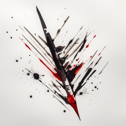 Arrow drawn with permanent marker on paper