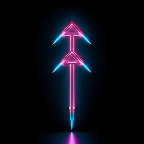 Arrow pointer in neon lights