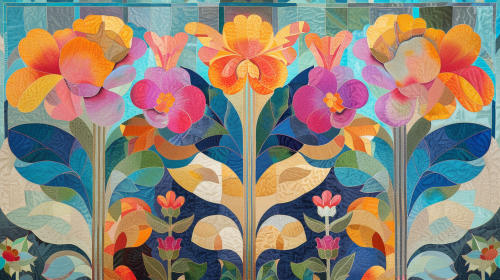Art Deco Flower Garden Symmetry
