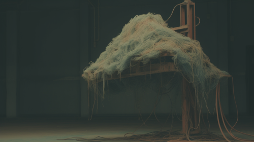 Damaged Mirror Surface with Water Reflection