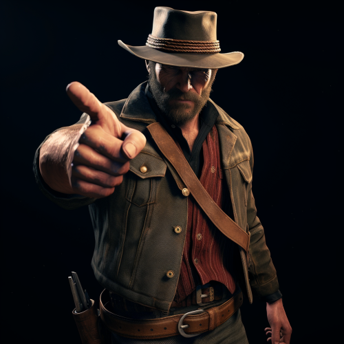 Arthur Morgan showcasing gang signs
