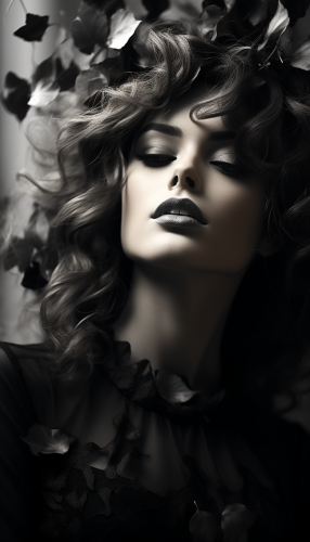 Beautiful black and white photograph of Asheville in autumn