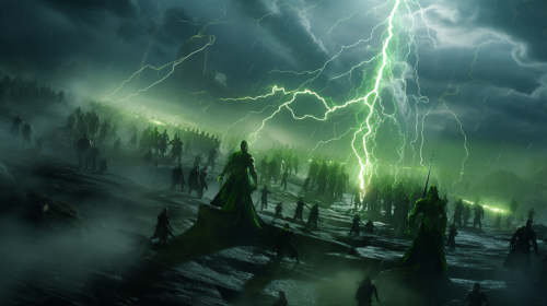 Asian Greek sci-fi warriors fractal forceshield