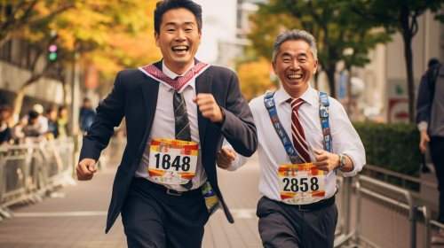 Asian Marathon Runner with Number 52