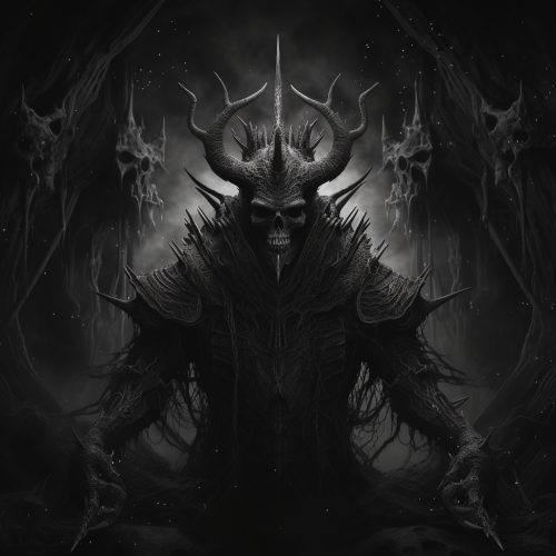 Monochrome black metal album cover image