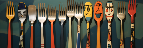 Assorted cutlery by Picasso art