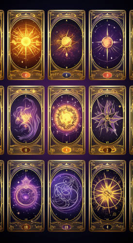 Astrology Tarot with Spiral Universe, Infinity Symbol, Moon, Sun Astrology Tarot with Spiral Universe, Infinity Symbol, Moon, Sun