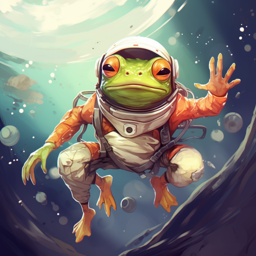 Astronaut Frog in Comic Style