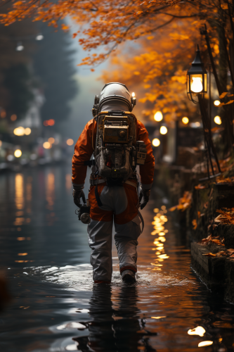 Astronaut exploring Vienna's wonders