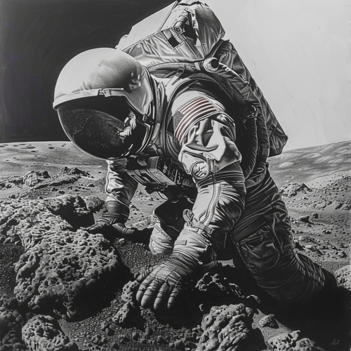Astronaut on Mars Drawing