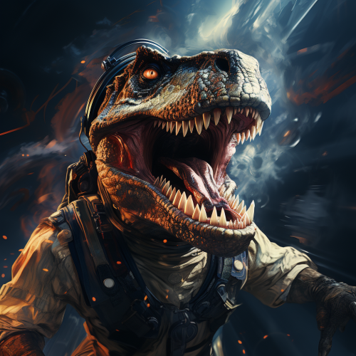 Astronaut riding a Carnataurus