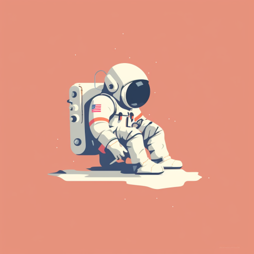 Floating astronaut in pastel colors