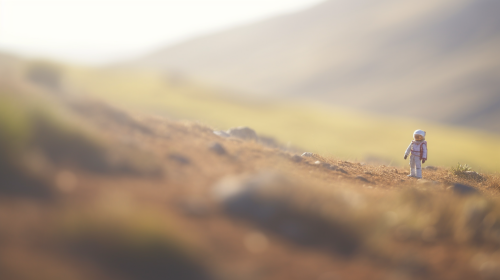 Adorable astronaut exploring fantasy space Adorable astronaut exploring fantasy space