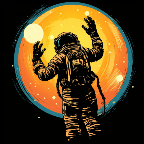 Astronaut reaching for light in vector image Astronaut reaching for light in vector image