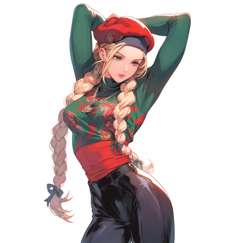 Blonde in Green Leggings and Combat Top Blonde in Green Leggings and Combat Top