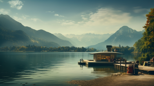 Stunning panoramic view of Attersee, Austria
