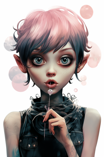 Audrey Hepburn blowing pink bubble gum