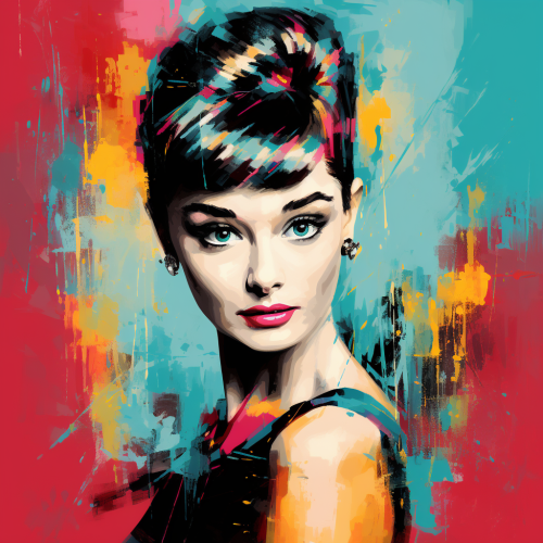 Iconic Audrey Hepburn in Pop Art Style