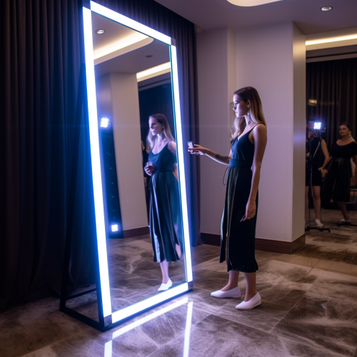 Full Body Mirror Blue LED Lights