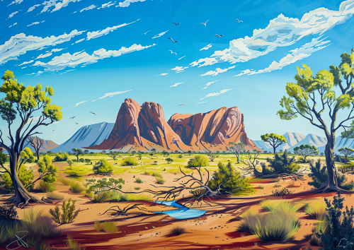 Australian Uluru Kata Tjuta Painting