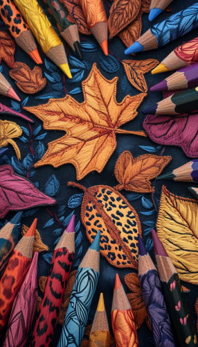 Autumn Allure with Falling Leaves and Leopard Spots