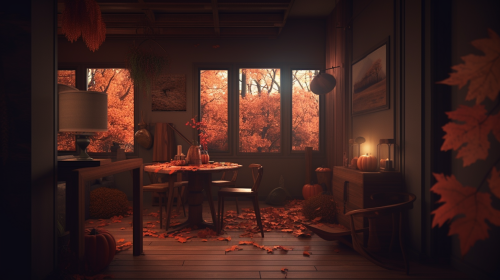 Serene autumn scene on different planet