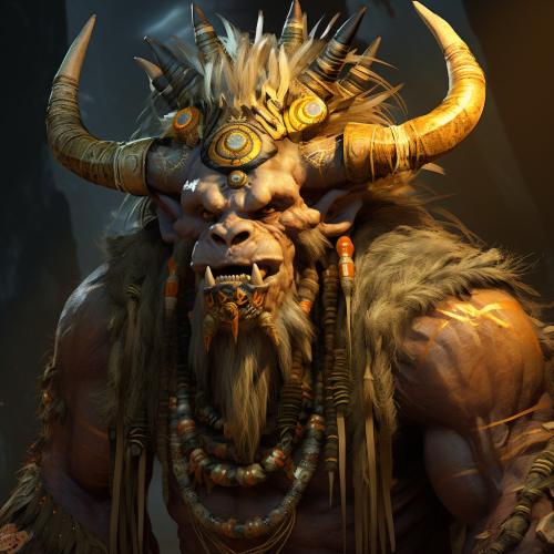 Aztec Troll Shaman with Large Tusks